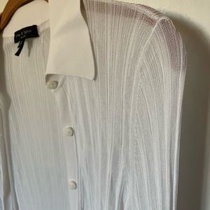 Rag & Bone sheer white long-sleeved shirt with collar